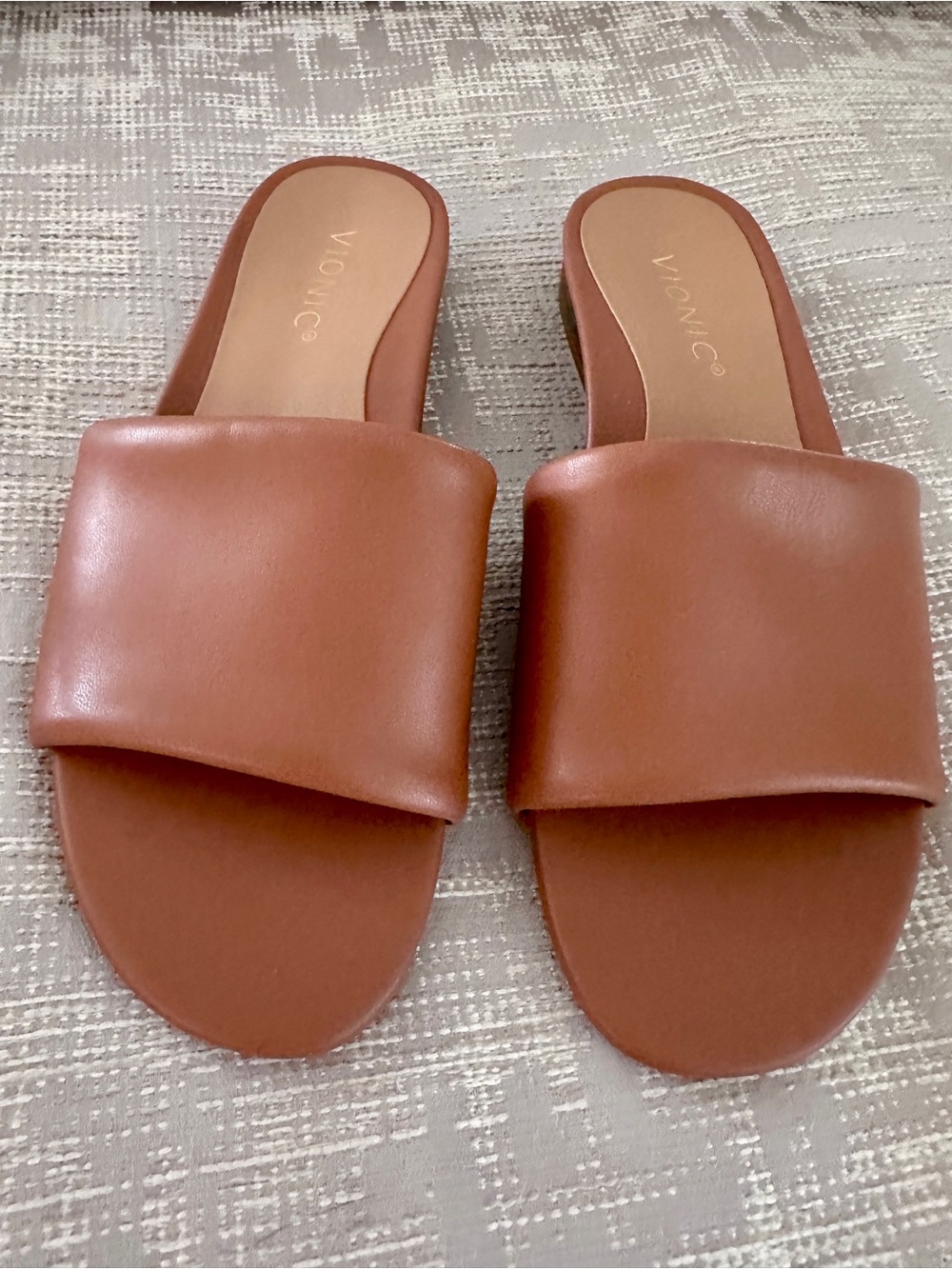 These Vionic Cognac Slide Sandals are so Comfortable!!